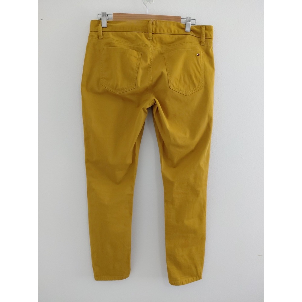 Tommy Hilfiger FREEDOM SKINNY Jeans Size 8 Pants Mustard Yellow Chino Retro Fall - Picture 3 of 10